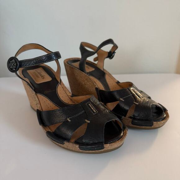 Clarks Shoes - Clarks Artisan Wedge Sandal Black 6.5